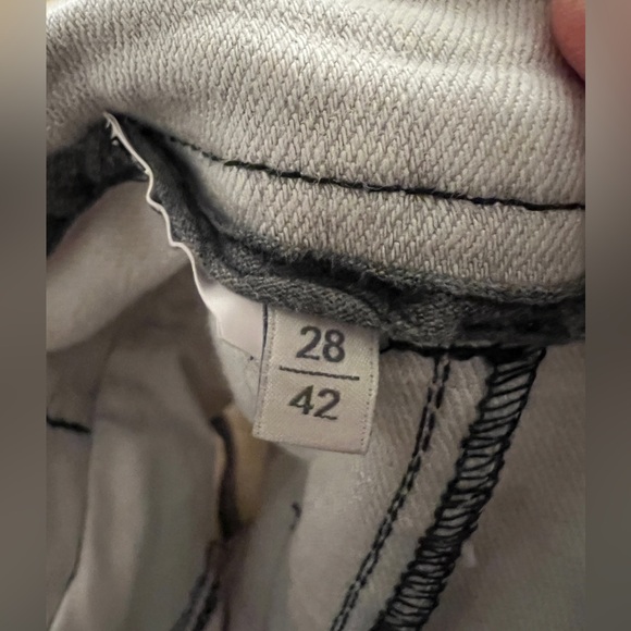 Pierre Balmain motorcycle skinny jeans light grey size 28 low rise - Picture 3 of 3